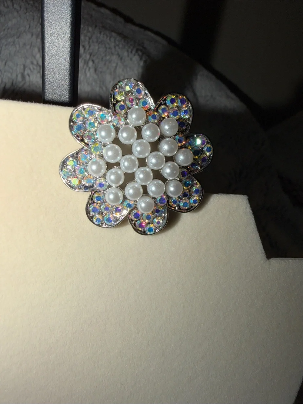Pearl & Aurora Crystal Flower Brooch - Women Jewelry
